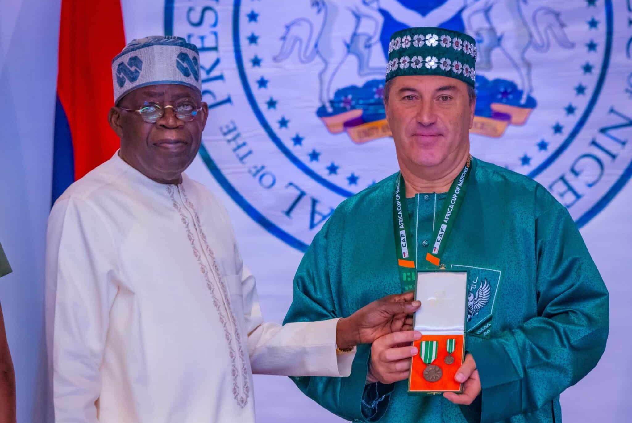 AFCON2023: President Tinubu Gift Team Members With National Honours, Lands.
