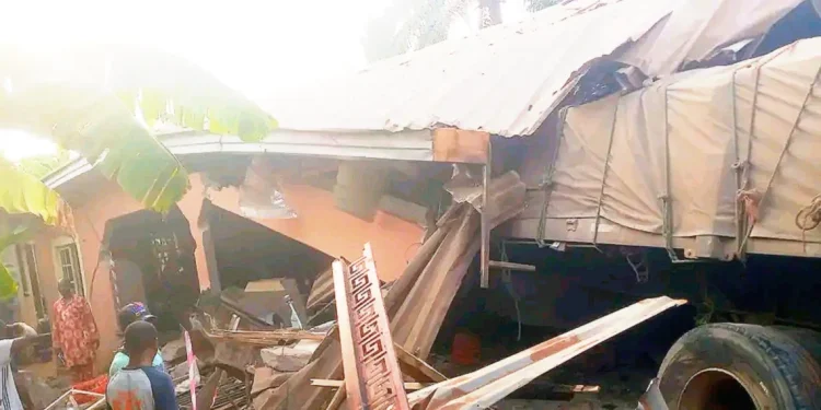 Many killed as speeding truck crashes into house, shops