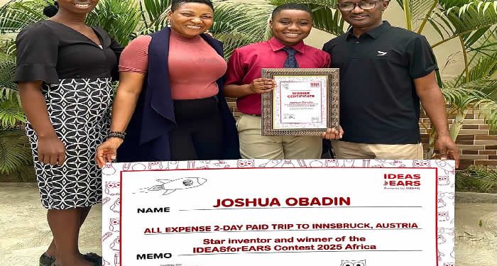 12-year-old Nigerian wins global ear care contest